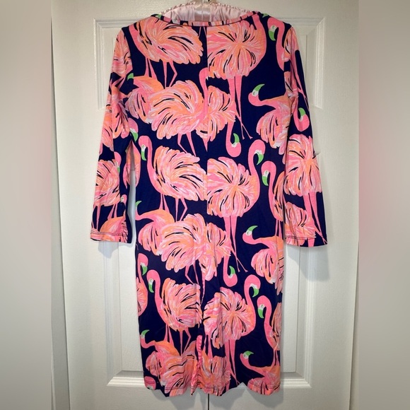 Lilly Pulitzer Beacon T-shirt dress SZ XS Gimme Some Leg Flamingo 3/4 slv VVGUC - Picture 2 of 9